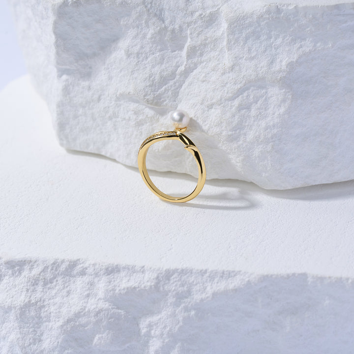 Top Grade Freshwater Pearl Ring WR00347 | ROSE - PEARLY LUSTRE