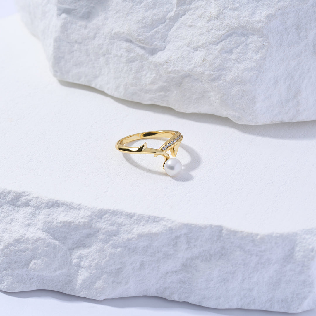 Top Grade Freshwater Pearl Ring WR00347 | ROSE - PEARLY LUSTRE