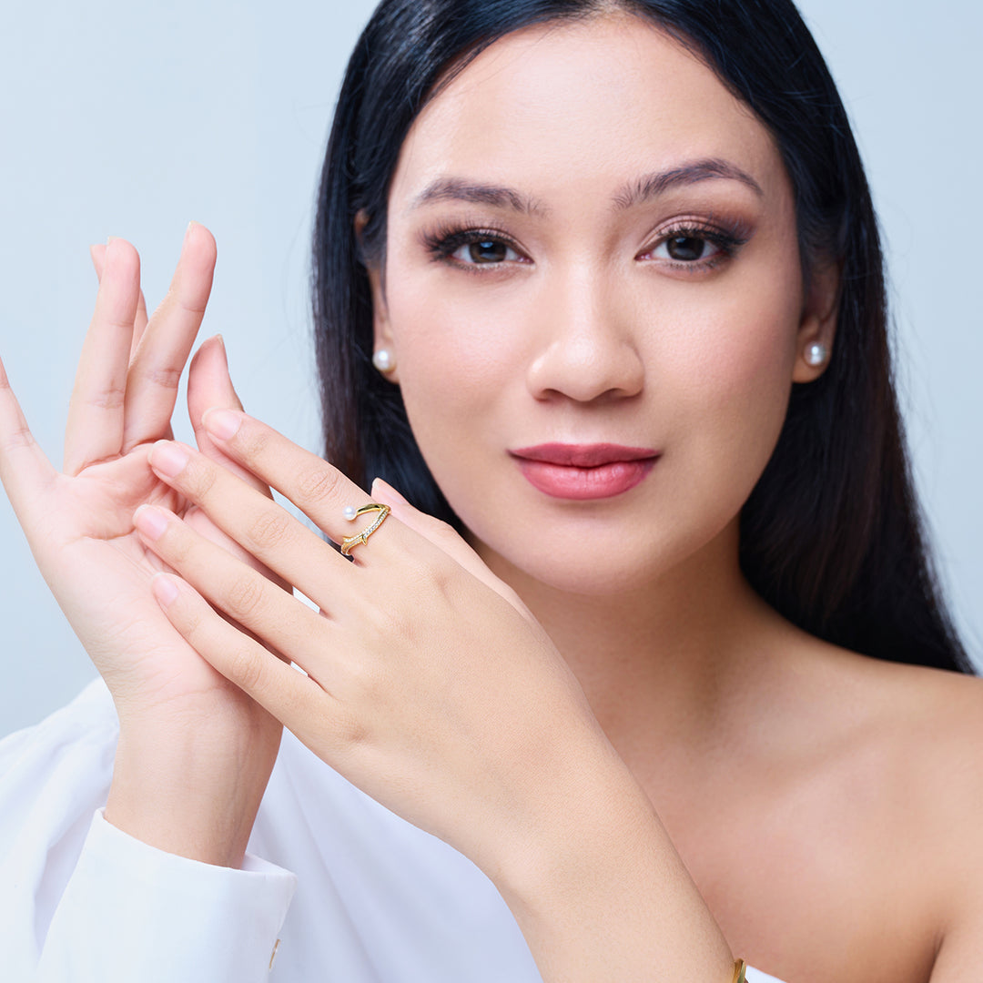 Top Grade Freshwater Pearl Ring WR00349 | ROSE - PEARLY LUSTRE