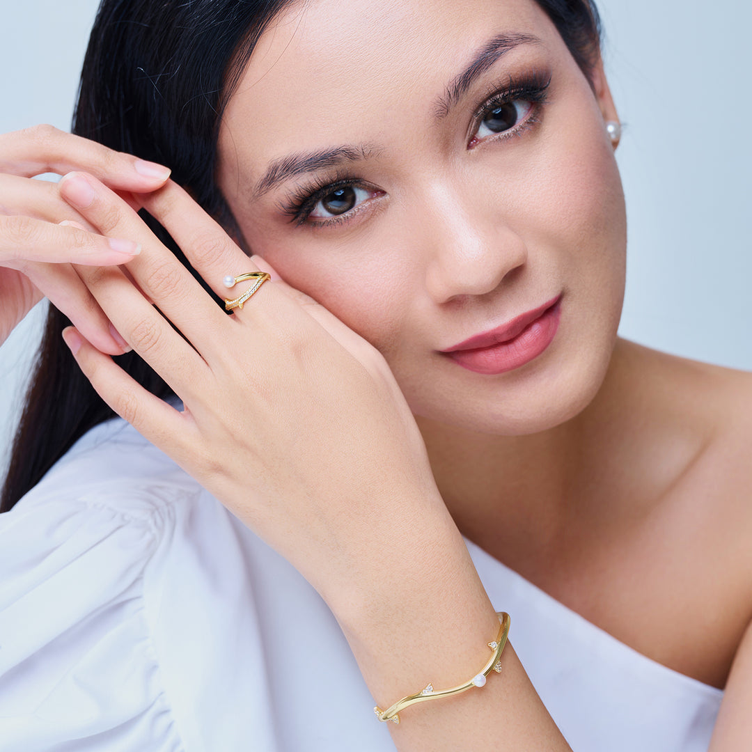 Top Grade Freshwater Pearl Ring WR00349 | ROSE - PEARLY LUSTRE