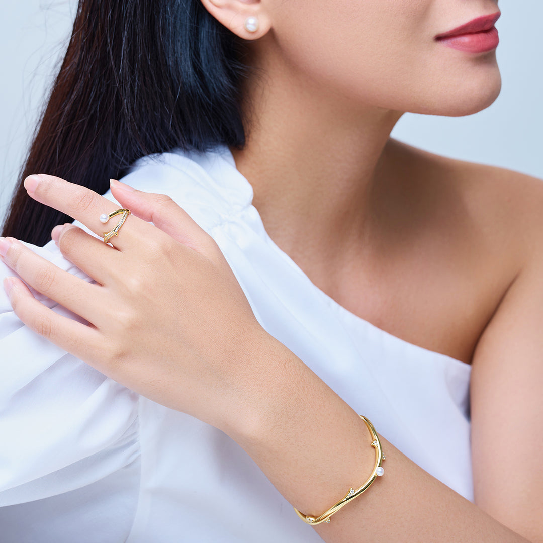 Top Grade Freshwater Pearl Ring WR00349 | ROSE - PEARLY LUSTRE