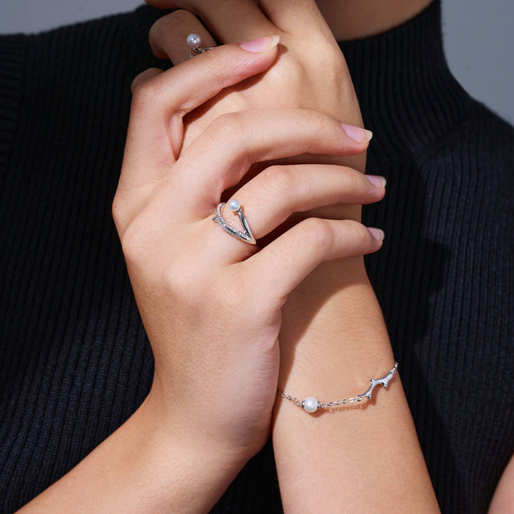 Top Grade Freshwater Pearl Ring WR00350 | ROSE - PEARLY LUSTRE