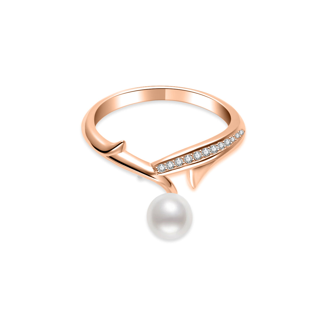 Top Grade Freshwater Pearl Ring WR00353 | ROSE - PEARLY LUSTRE