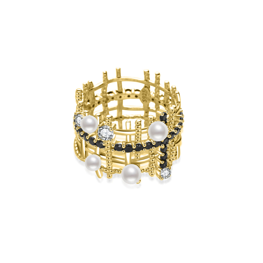 Top Grade Freshwater Pearl Ring WR00370 | TWEED - PEARLY LUSTRE