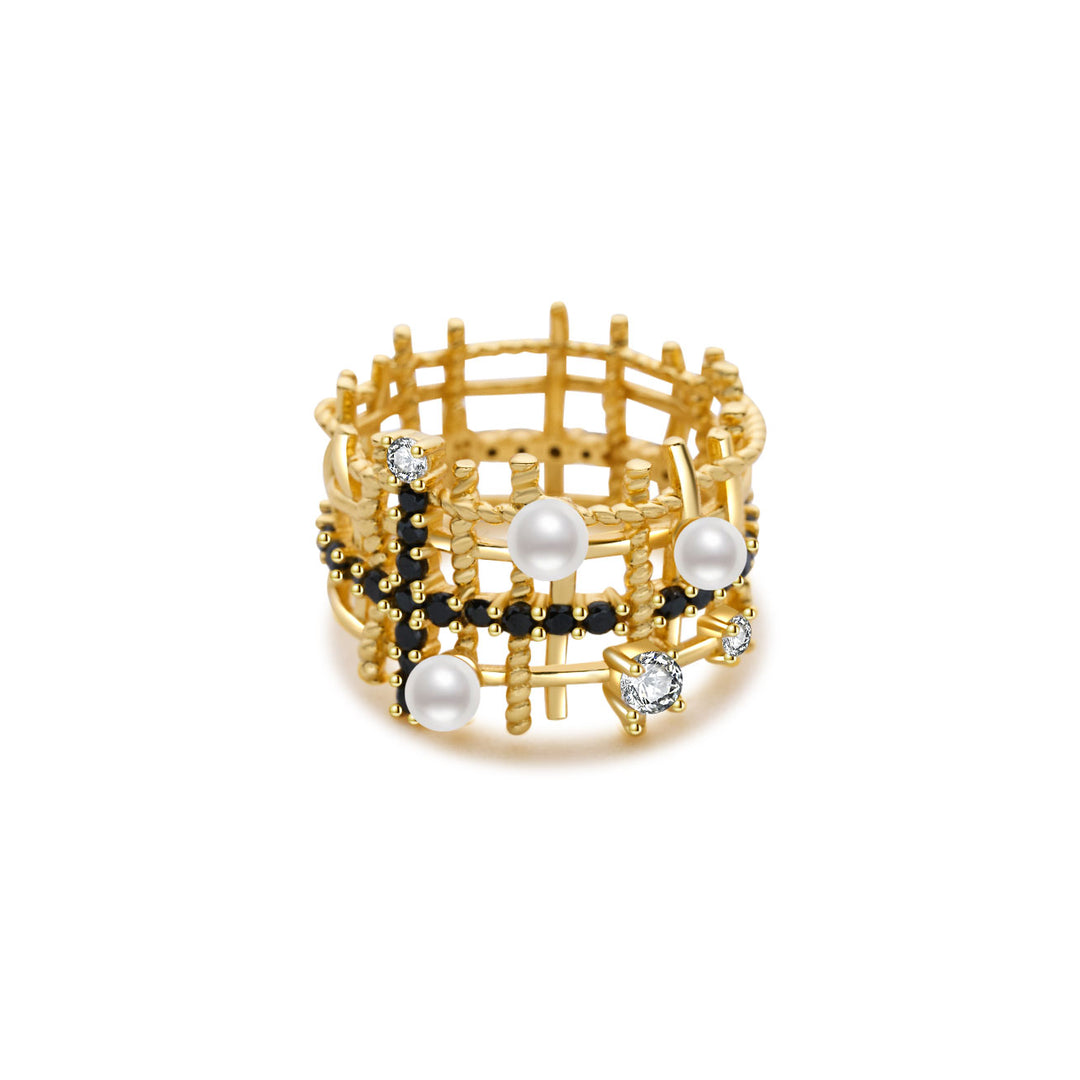Top Grade Freshwater Pearl Ring WR00370 | TWEED - PEARLY LUSTRE