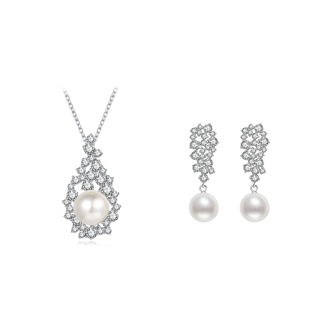 Elegant Freshwater Pearl Set WS00059 | CELESTE - PEARLY LUSTRE