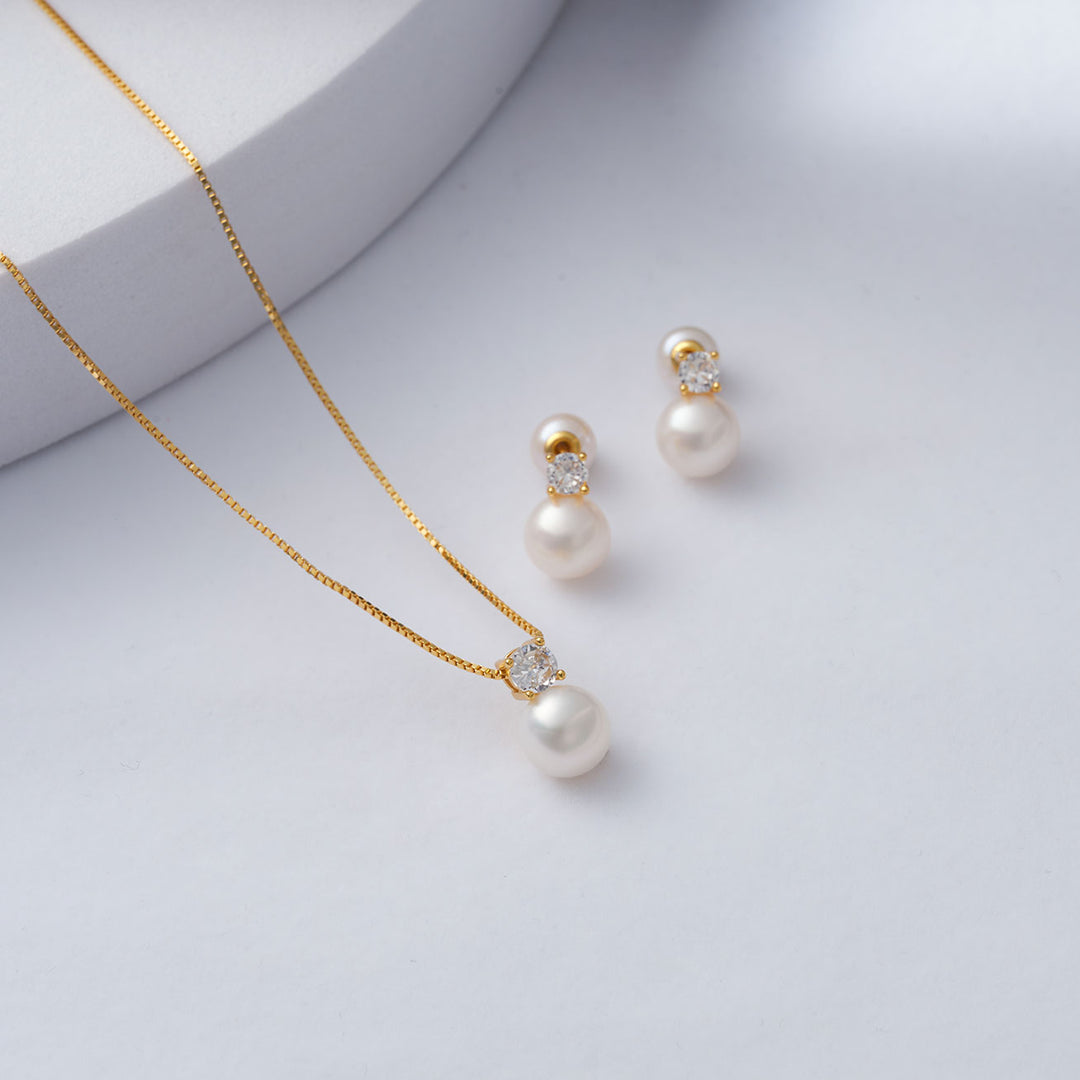 Elegant Freshwater Pearl Set WS00081 - PEARLY LUSTRE