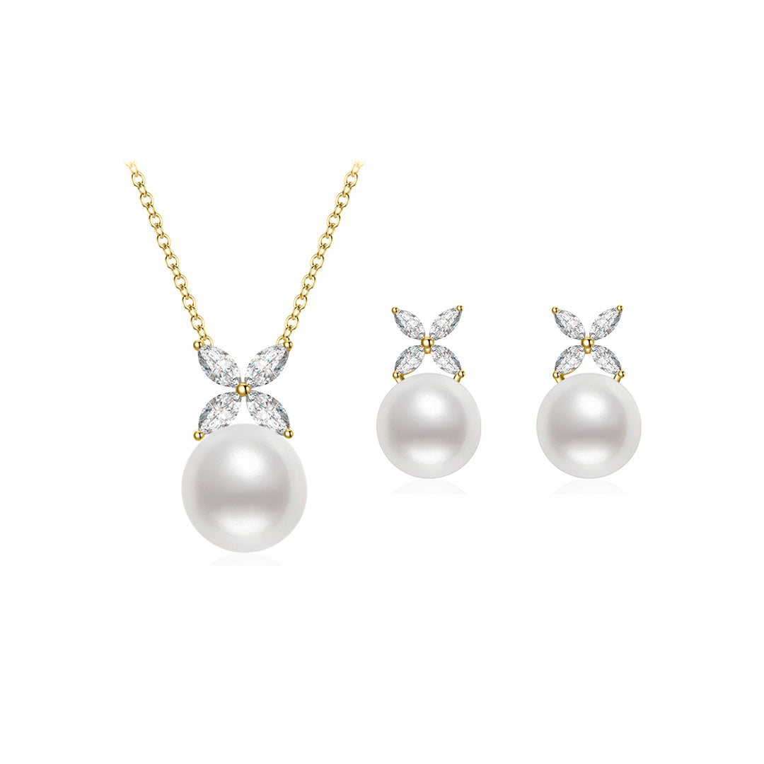 Top Grade Freshwater Pearl Necklace & Earrings Set WS00115 | EVERLEAF - PEARLY LUSTRE