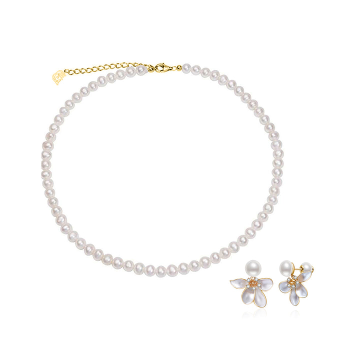 Elegant Freshwater Pearl Set WS00128 | ORCHID - PEARLY LUSTRE