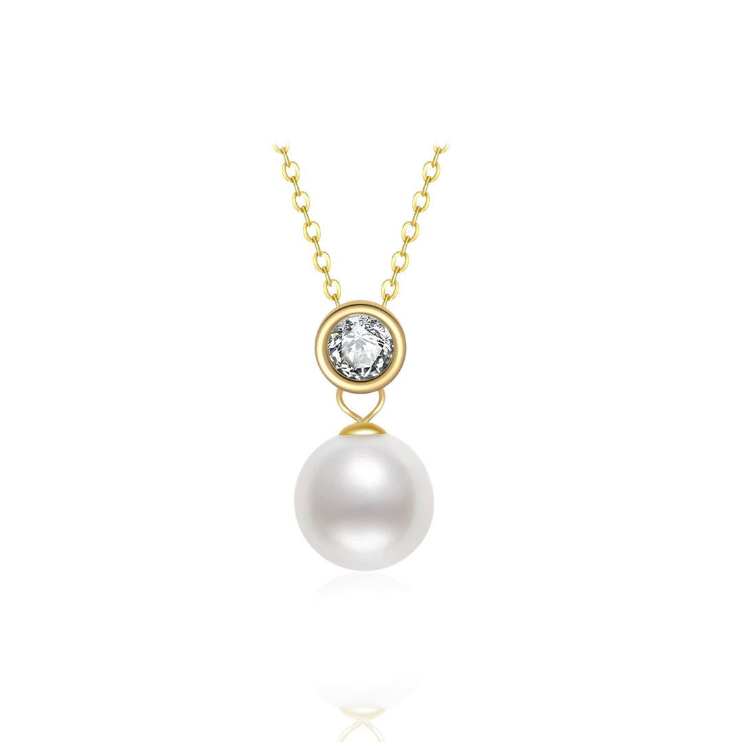 18K Solid Gold Edison Pearl Necklace KN00113 - PEARLY LUSTRE