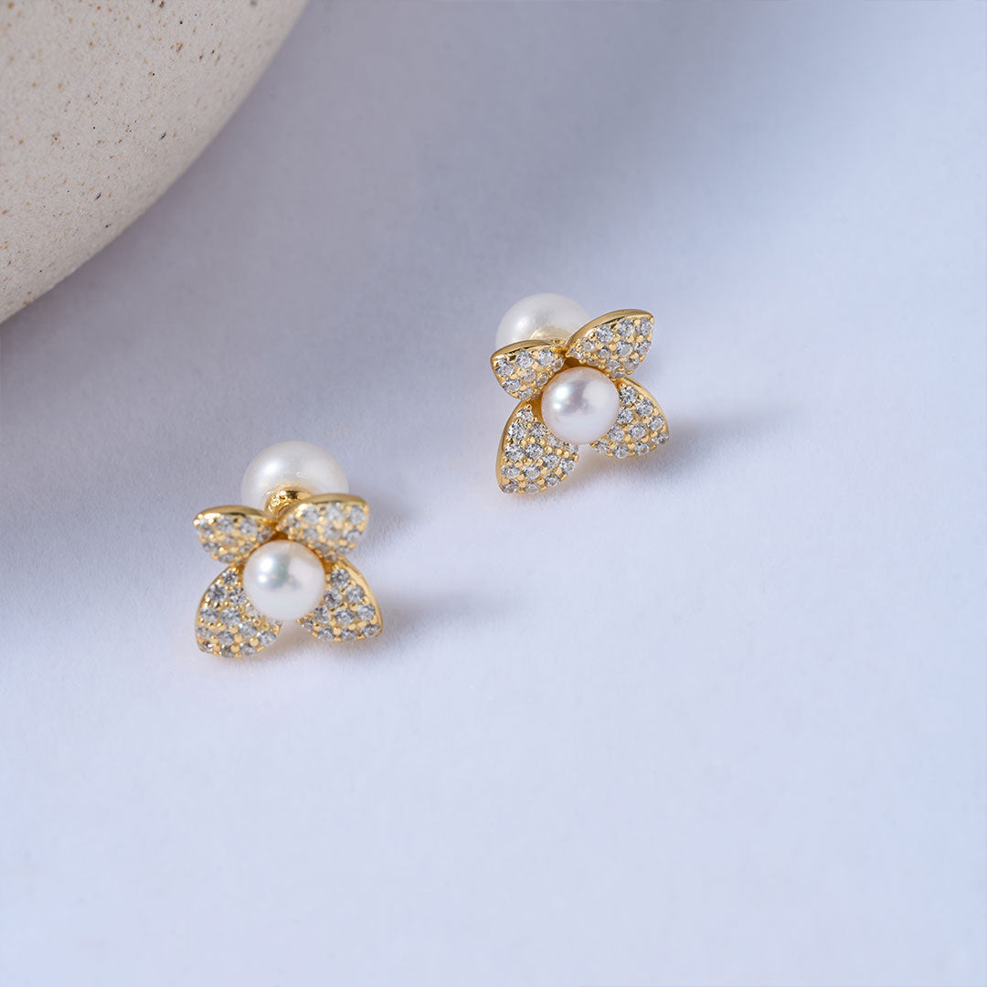 Top Grade Freshwater Pearl Earrings WE00843 | BLOOM - PEARLY LUSTRE