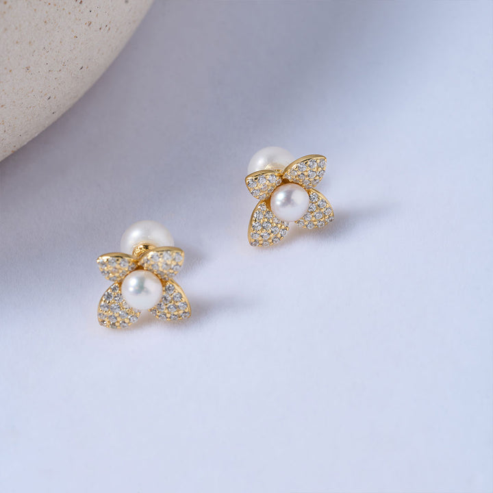 Top Grade Freshwater Pearl Earrings WE00843 | BLOOM - PEARLY LUSTRE
