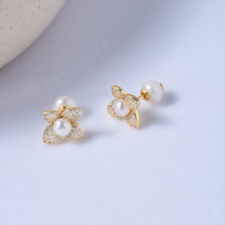 Top Grade Freshwater Pearl Earrings WE00843 | BLOOM - PEARLY LUSTRE