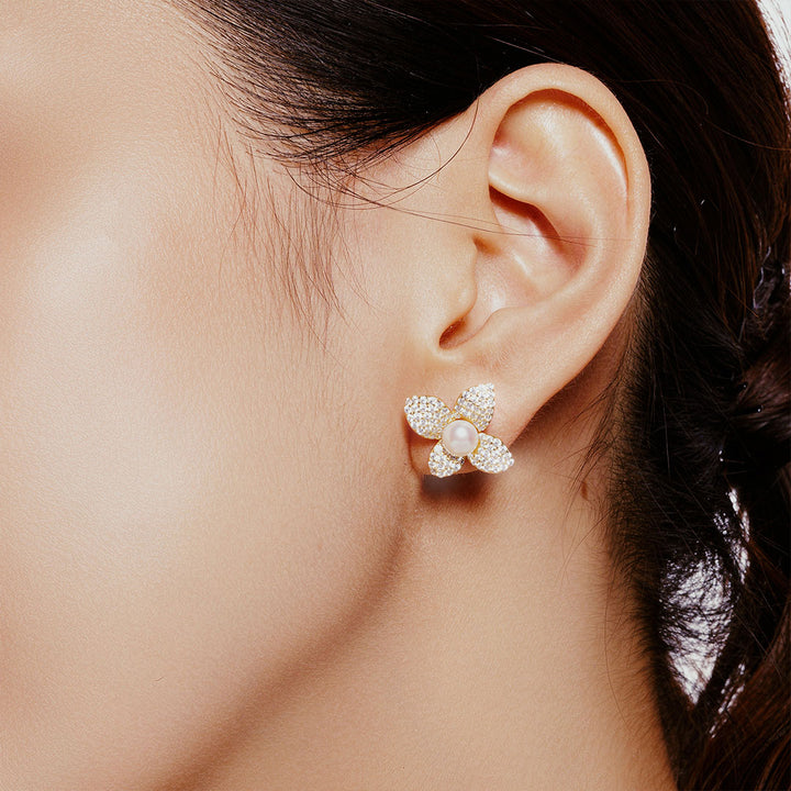 Top Grade Freshwater Pearl Earrings WE00843 | BLOOM - PEARLY LUSTRE