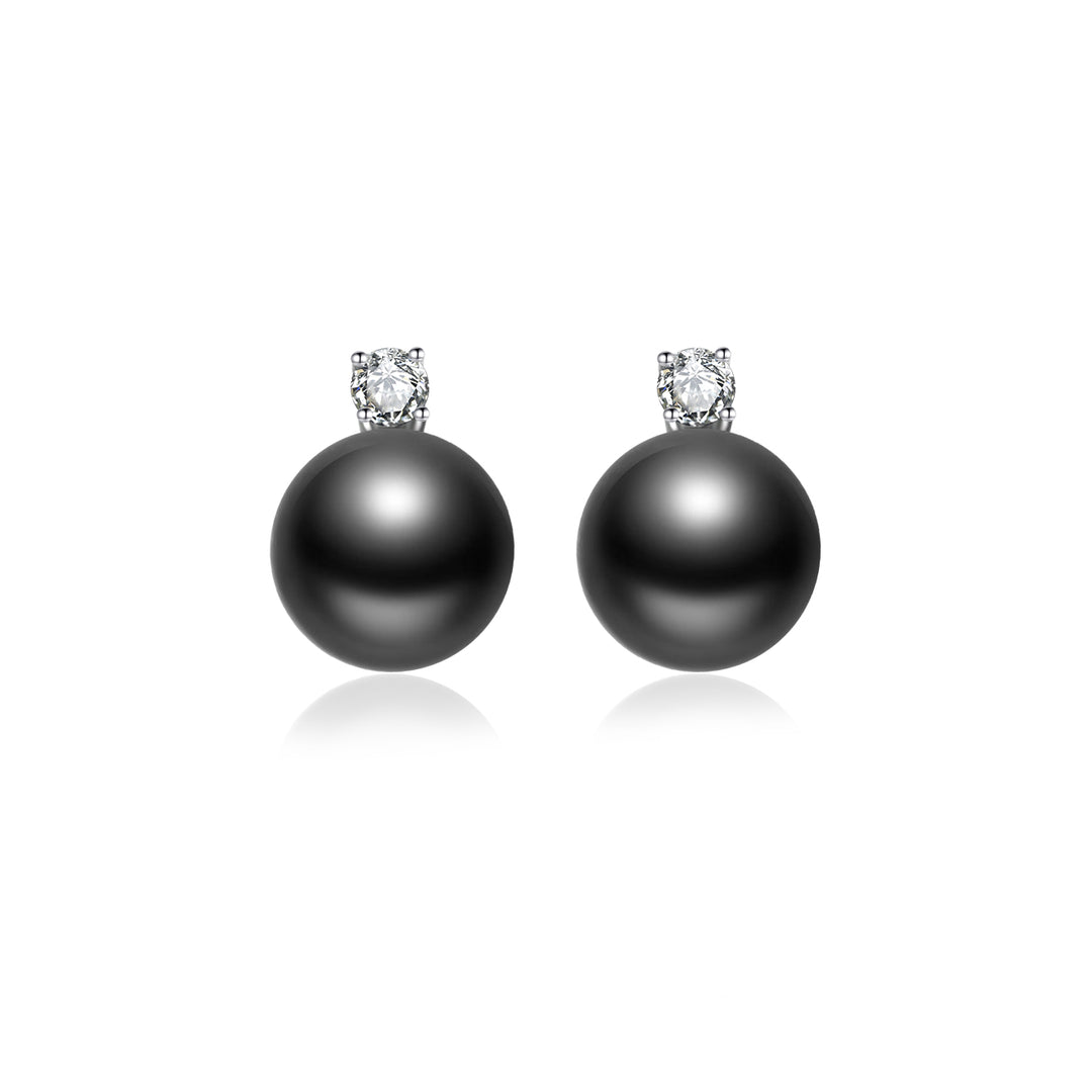 18K Gold Tahitian Pearl Earrings KE00168 - PEARLY LUSTRE