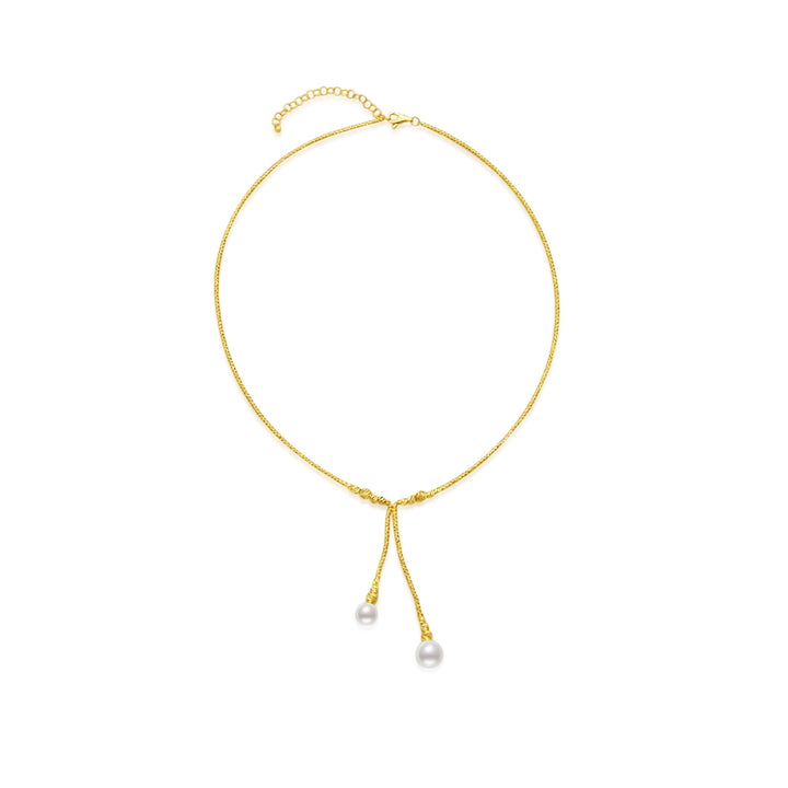 18k Solid Gold Akoya Hanadama Pearl Necklace KN00144 - PEARLY LUSTRE