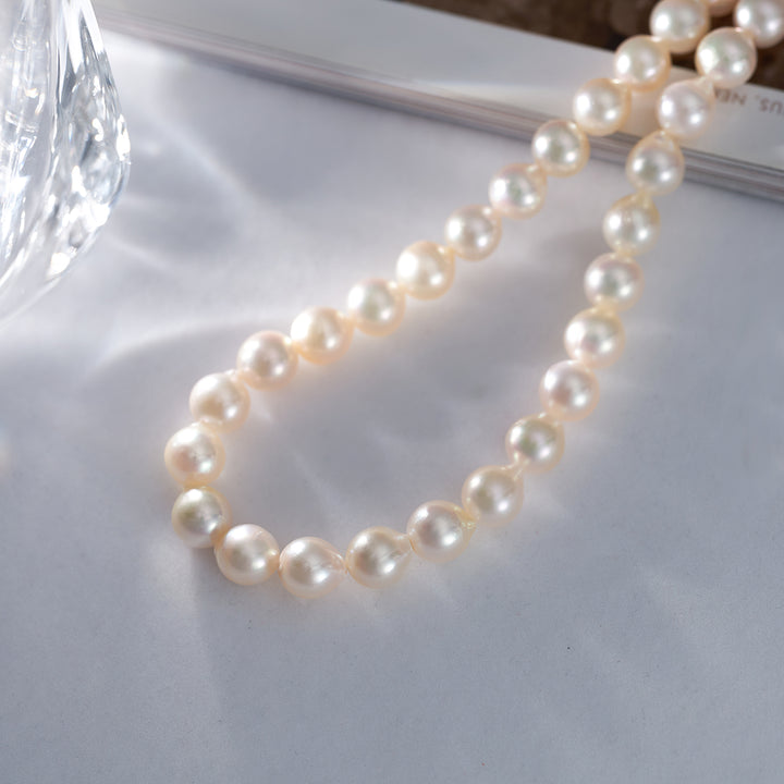 18k Gold Baroque Akoya Pearl Necklace KN00182 - PEARLY LUSTRE