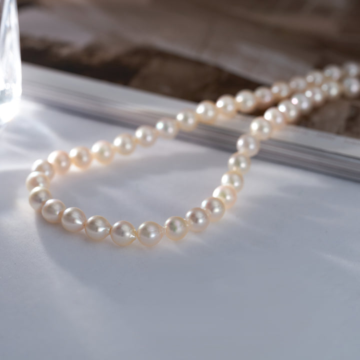 18k Gold Baroque Akoya Pearl Necklace KN00182 - PEARLY LUSTRE
