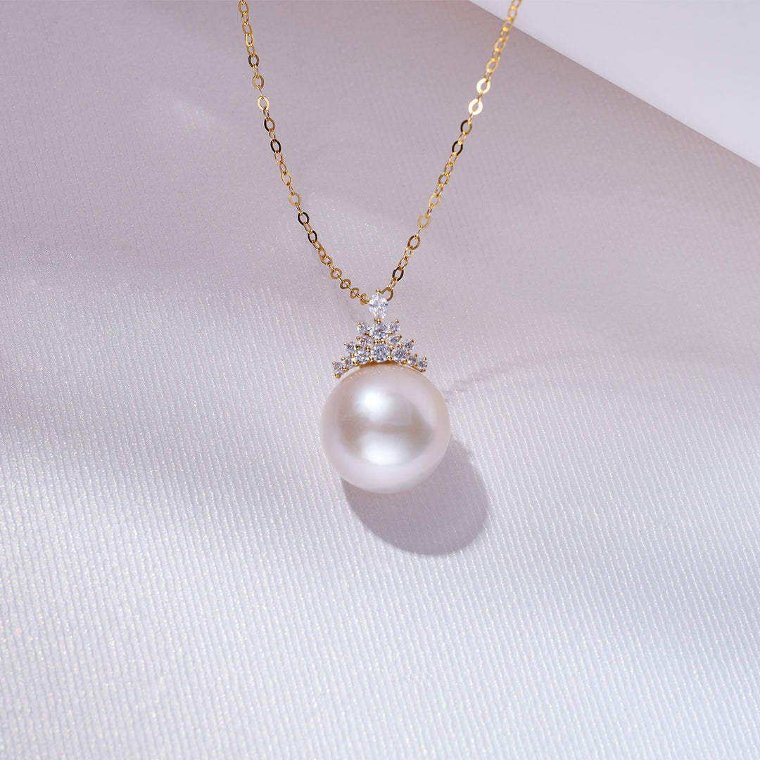 18k Solid Gold Edison Pearl Necklace KN00227 - PEARLY LUSTRE