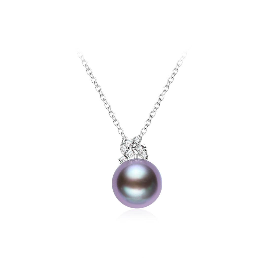 18K Solid Gold Exceptional Saltwater Tahitian Pearl Necklace KN00313 - PEARLY LUSTRE