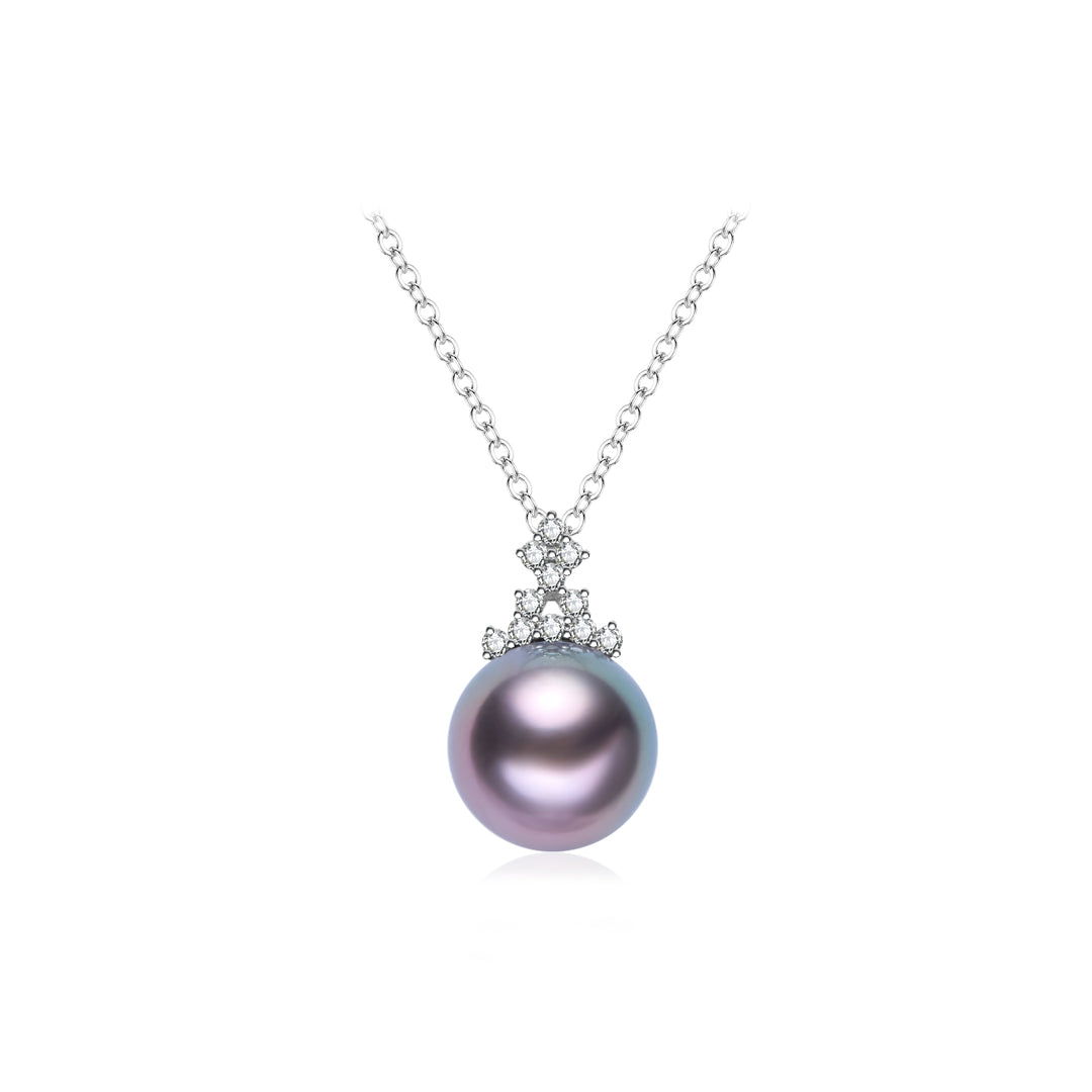 18K Solid Gold Exceptional Saltwater Tahitian Pearl Necklace KN00315 - PEARLY LUSTRE