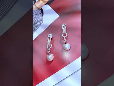 顶级光泽淡水珍珠耳环 WE00594