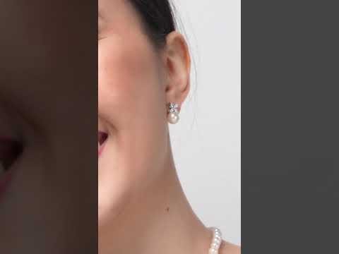 Boucles d'oreilles en perles d'eau douce de qualité supérieure, WE00619 | FEUILLES CONTINUES