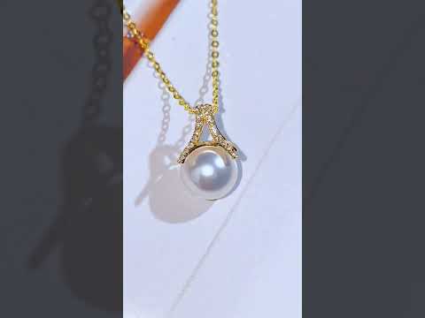 18K純金花珠アコヤ真珠ネックレス KN00110