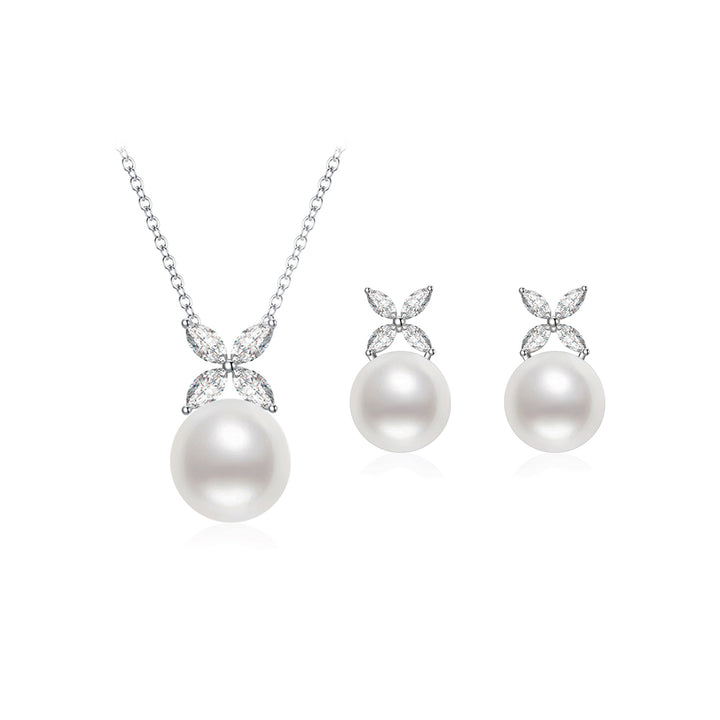 Top Grade Freshwater Pearl Necklace & Earrings Set WS00111 | EVERLEAF - PEARLY LUSTRE