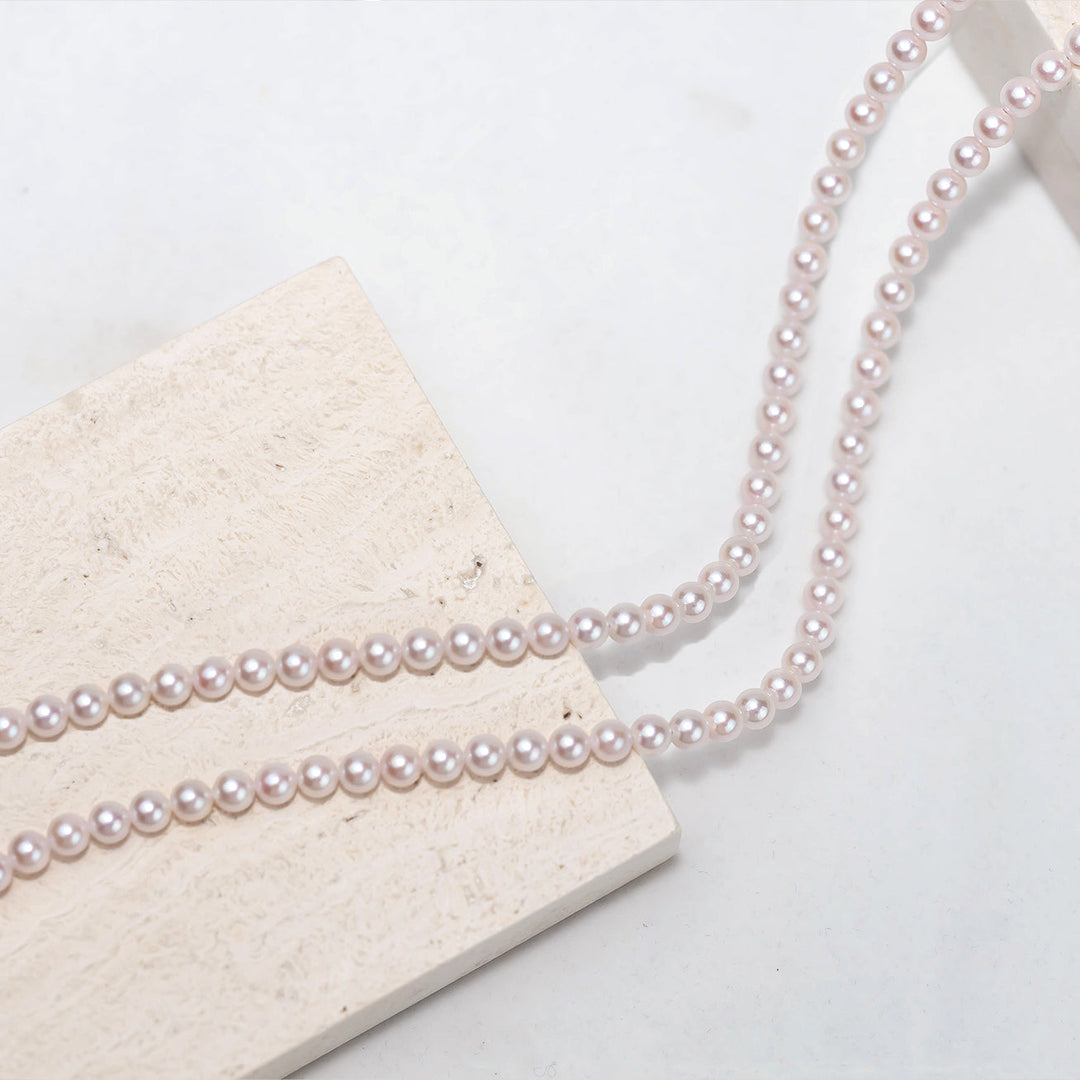18k Gold Top Grade Aurora HANADAMA Akoya Pearl Set KS00002 - PEARLY LUSTRE