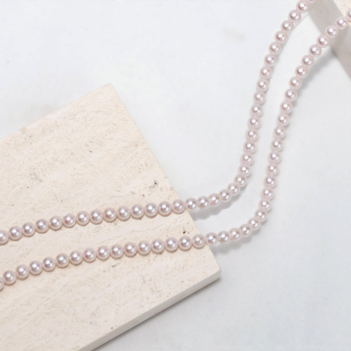 18k Gold Top Grading Aurora HANADAMA Akoya Pearl Necklace KN00025 - PEARLY LUSTRE