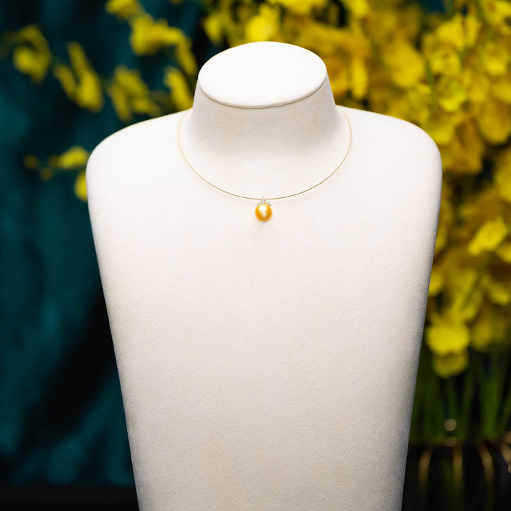 18K Solid Gold Pearl Necklace KN00005 - PEARLY LUSTRE