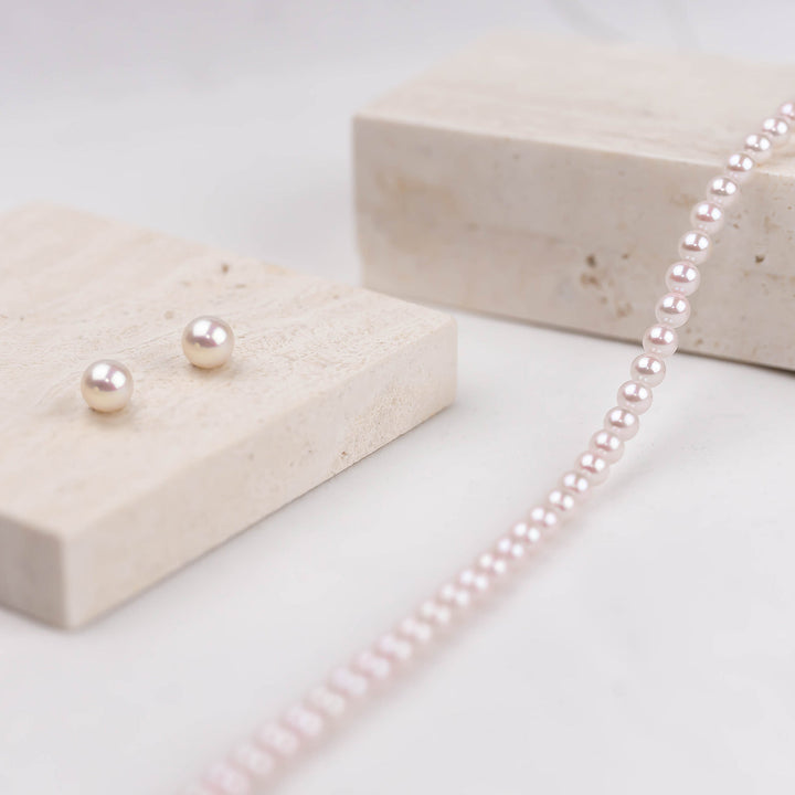 Elegant 18K Gold Top Grade Akoya HANADAMA Pearl Stud Earrings KE00017 - PEARLY LUSTRE