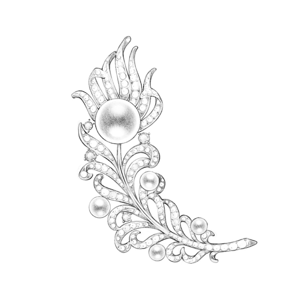 Customization: Pearl Brooch PM00007 - PEARLY LUSTRE