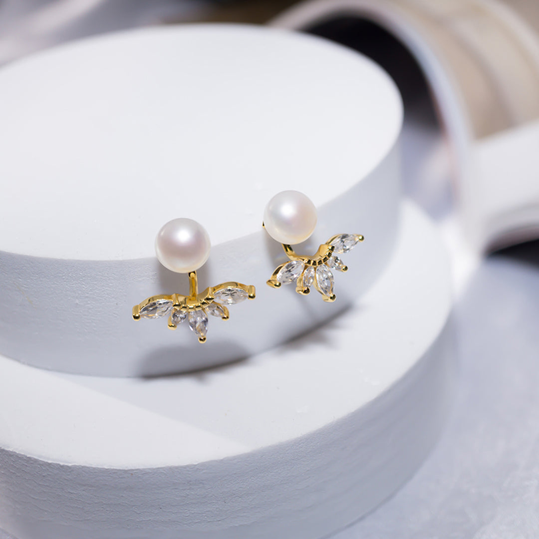 Elegant Freshwater Pearl Earrings WE00260 - PEARLY LUSTRE