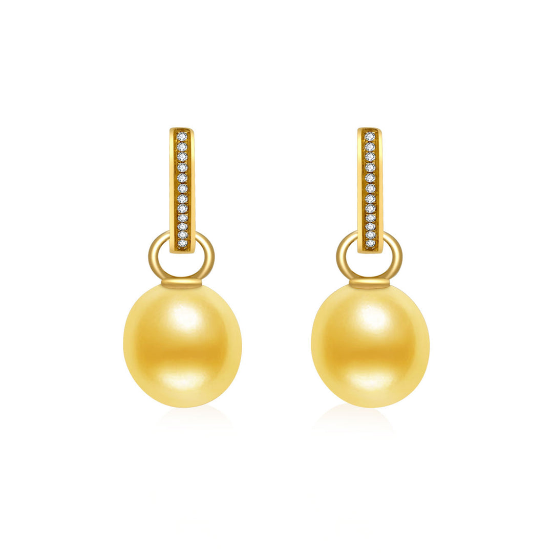 Elegant 18K Solid Gold South Sea Pearl Earrings KE00011 - PEARLY LUSTRE