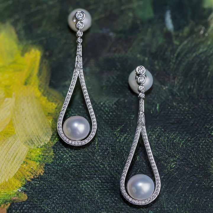 Elegant Freshwater Pearl Earrings WE00347 - PEARLY LUSTRE