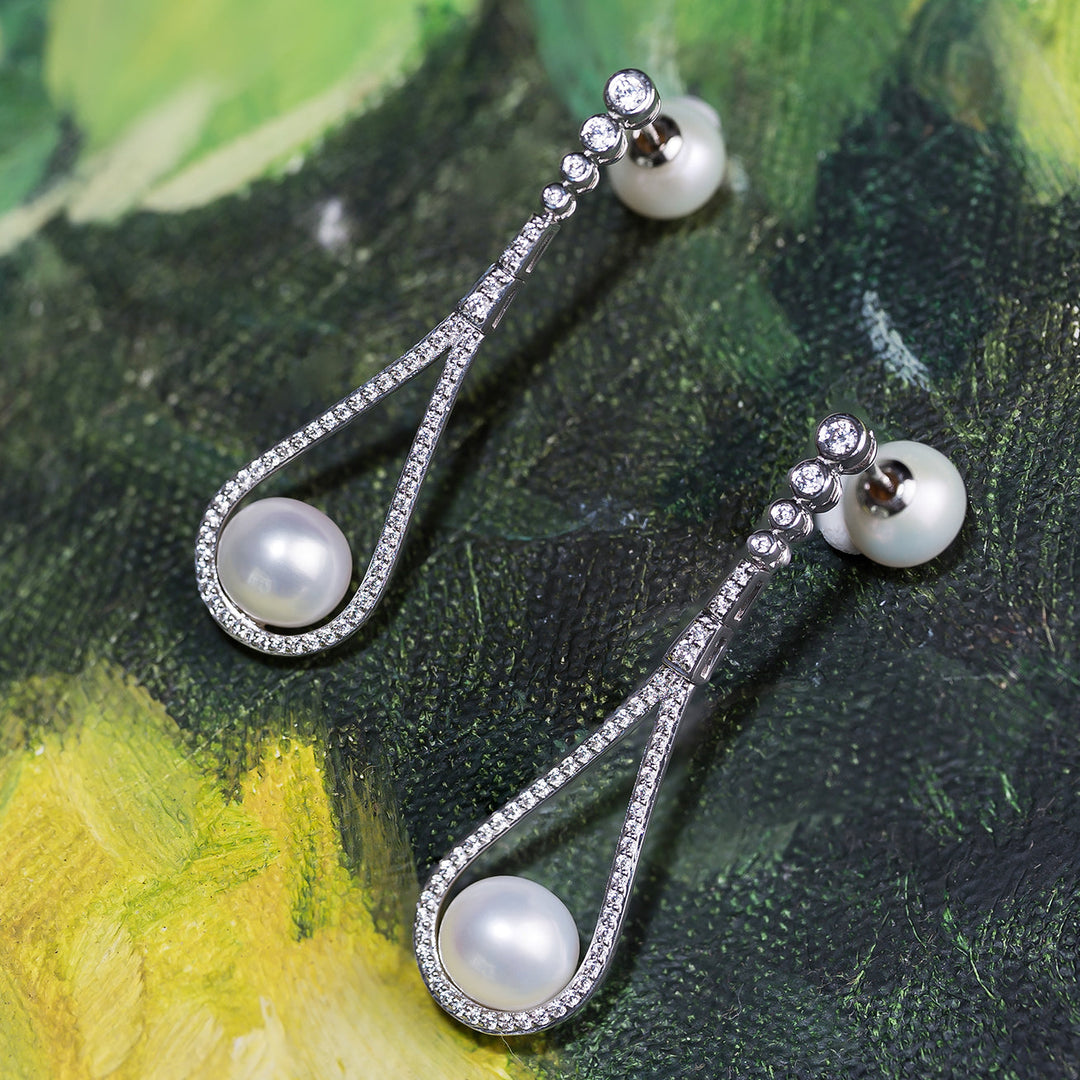 Elegant Freshwater Pearl Earrings WE00347 - PEARLY LUSTRE