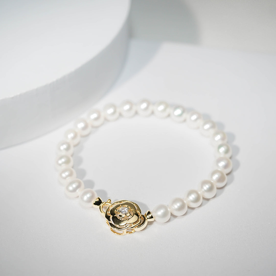New Yorker Freshwater Pearl Bracelet WB00078 - PEARLY LUSTRE