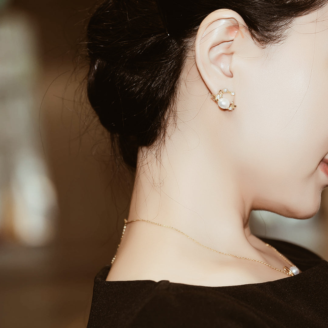 Elegant Freshwater Pearl Earrings WE00251 - PEARLY LUSTRE