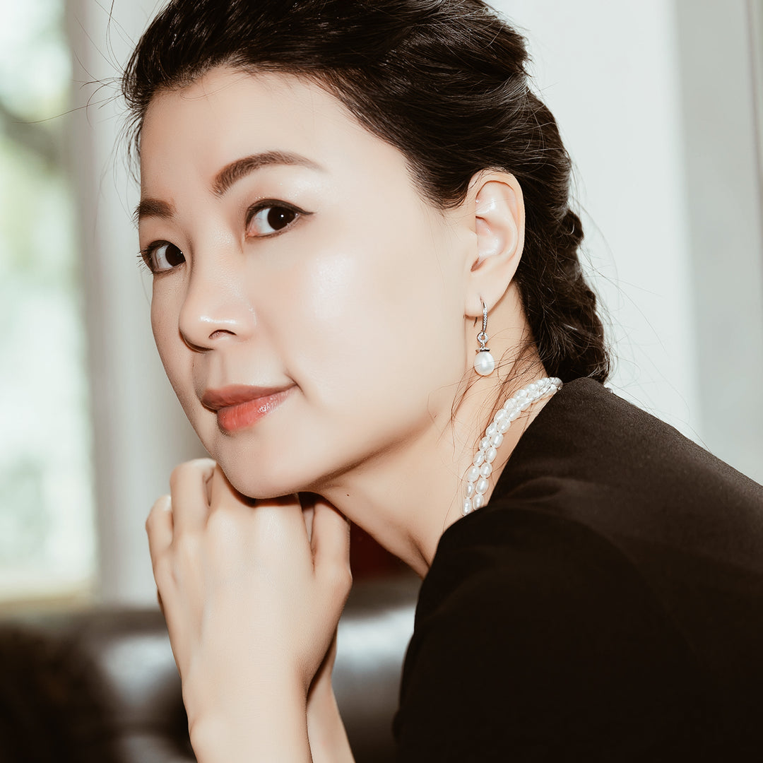 Elegant Freshwater Pearl Earrings WE00263 - PEARLY LUSTRE