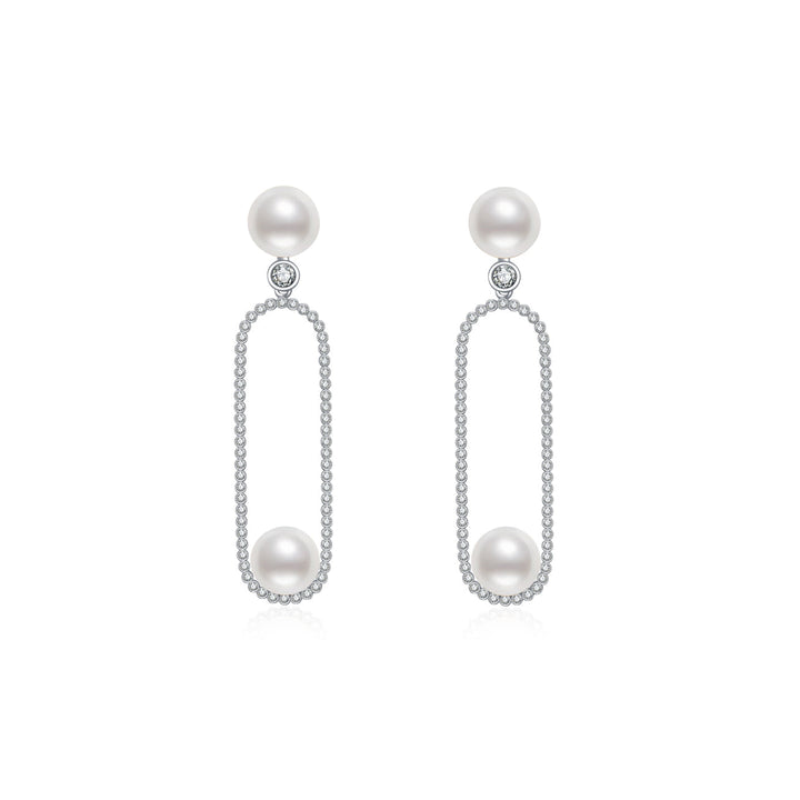 Elegant 18K Solid Gold Freshwater Pearl Earrings KE00008 - PEARLY LUSTRE