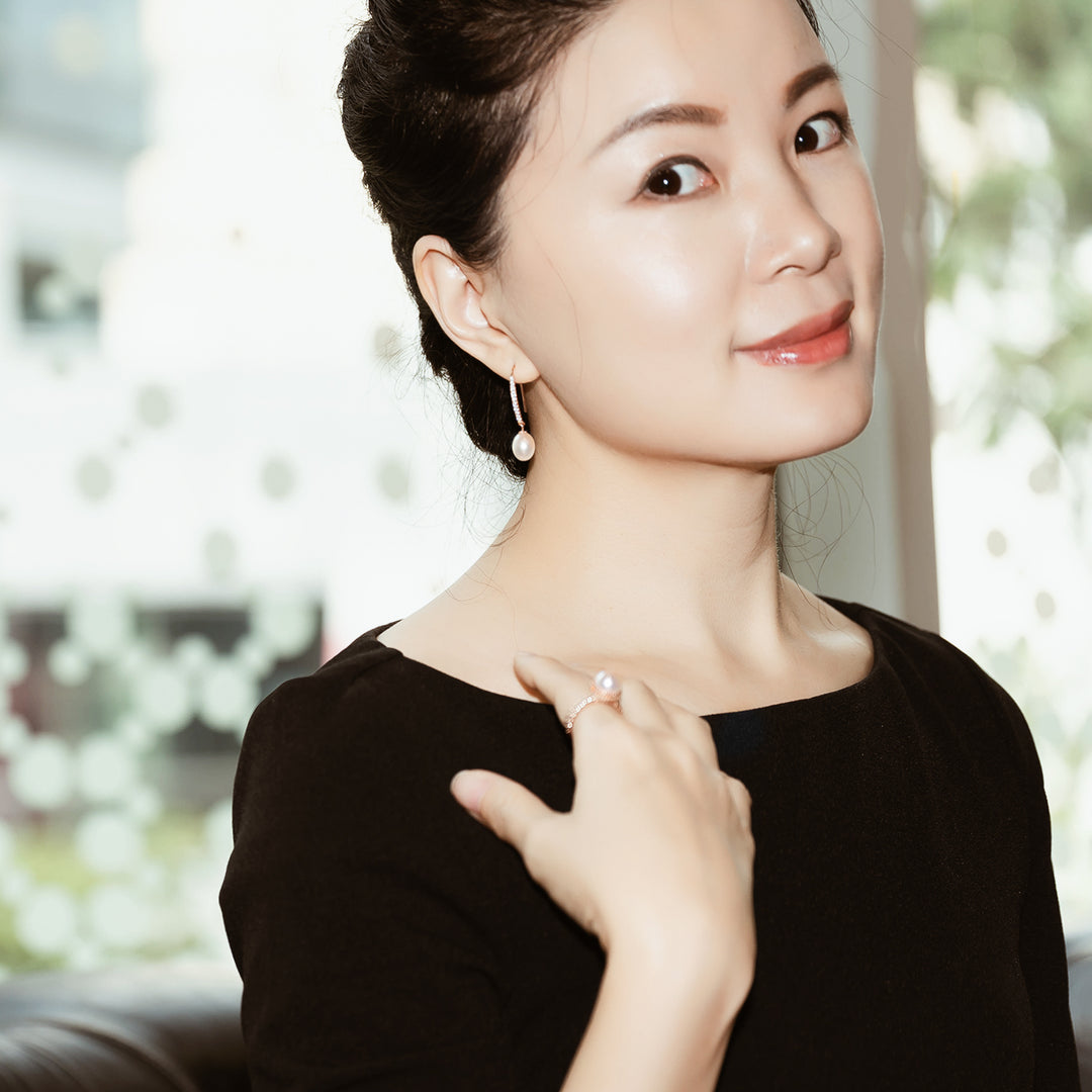 Elegant Freshwater Pearl Earrings WE00276 - PEARLY LUSTRE