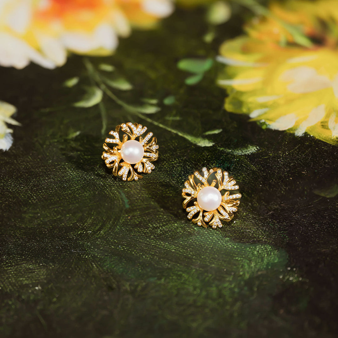 Elegant Freshwater Pearl Earrings WE00506 | GARDENS - PEARLY LUSTRE