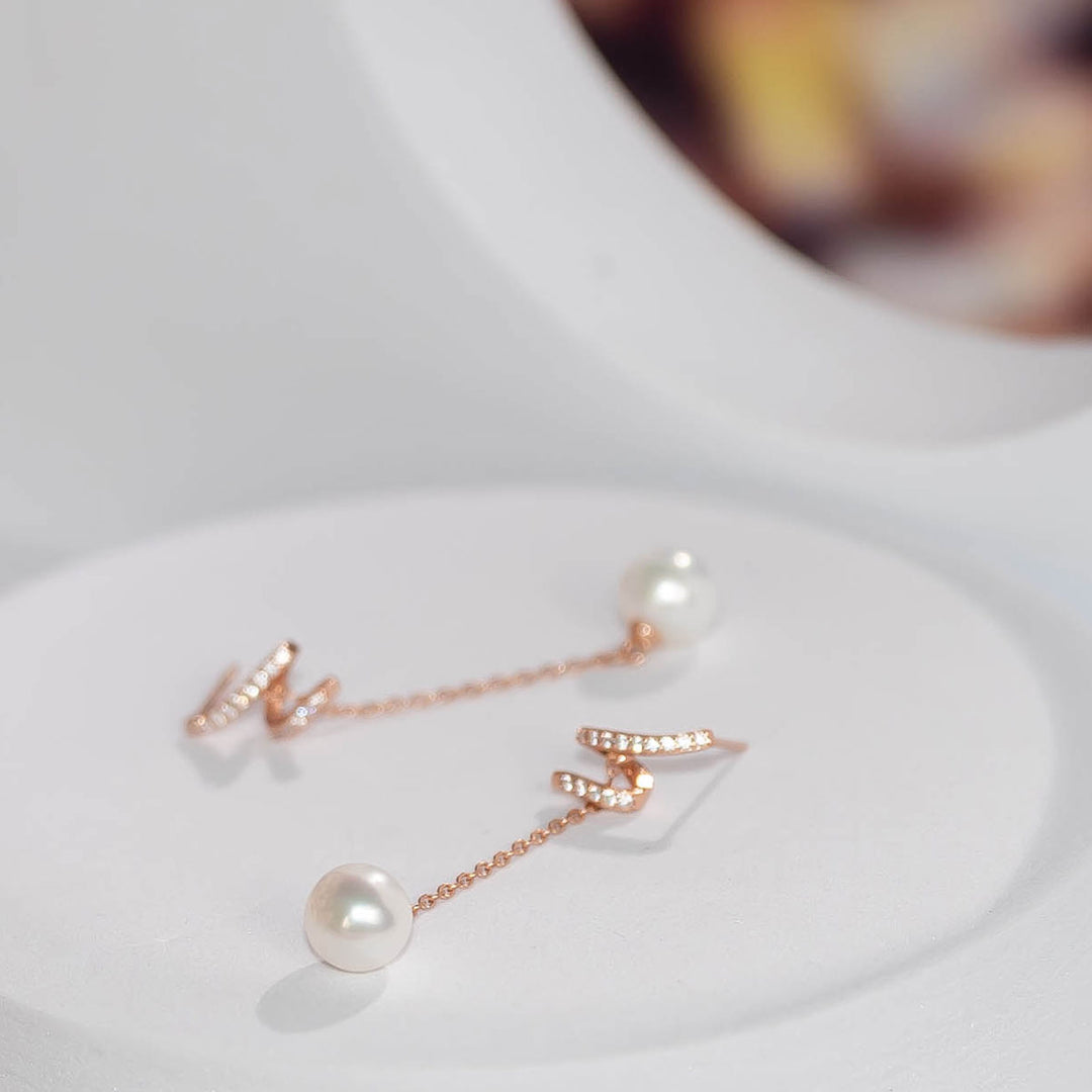 Elegant Freshwater Pearl Earrings WE00287 | S Collection - PEARLY LUSTRE