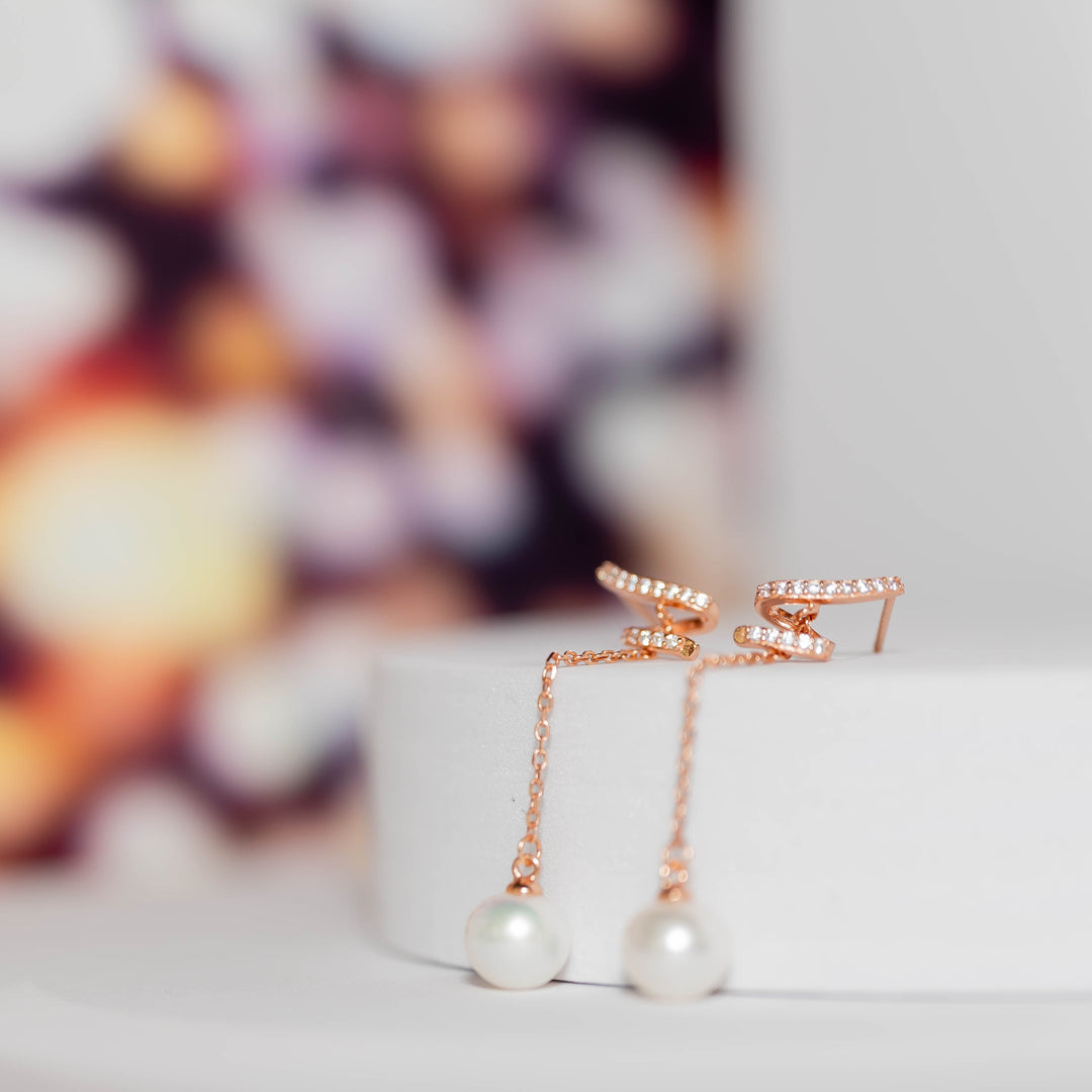 Elegant Freshwater Pearl Earrings WE00287 | S Collection - PEARLY LUSTRE