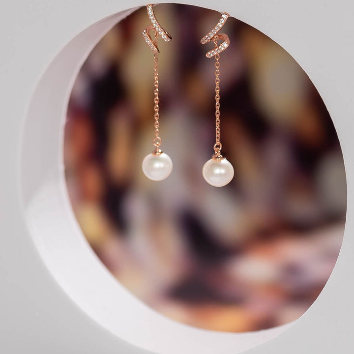 Elegant Freshwater Pearl Earrings WE00287 | S Collection - PEARLY LUSTRE