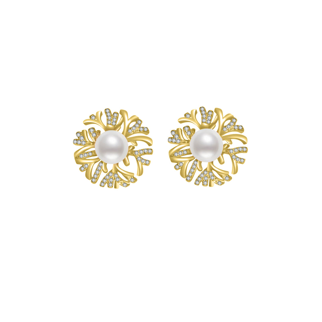 Elegant Freshwater Pearl Earrings WE00281 | GARDENS - PEARLY LUSTRE