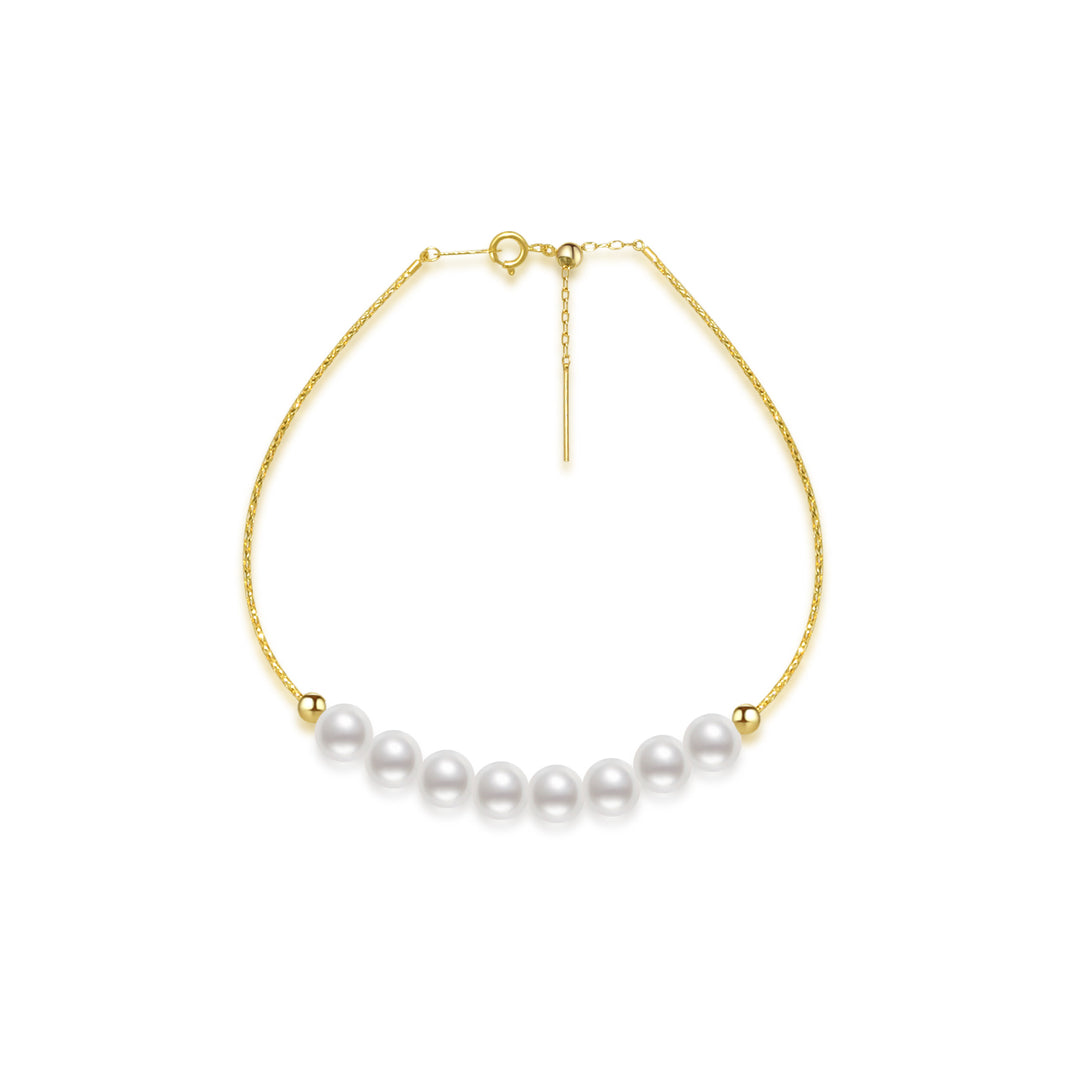 Elegant 18K Gold Akoya Pearl Bracelet KB00009 - PEARLY LUSTRE