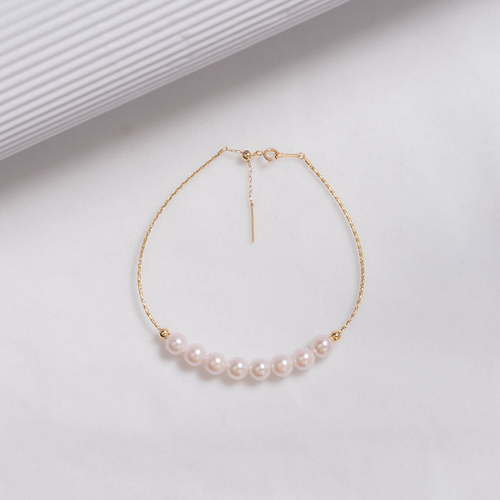 Elegant 18K Gold Akoya Pearl Bracelet KB00009 - PEARLY LUSTRE